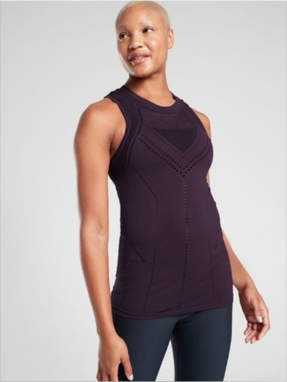 Athleta Purple Cutout Fitted Tank Women Small EUC